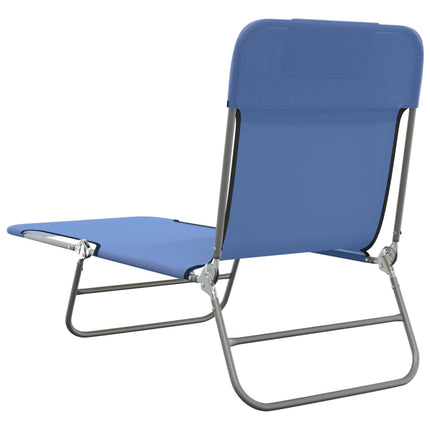 Chaises longues pliables lot de 2 bleu textilène et acier