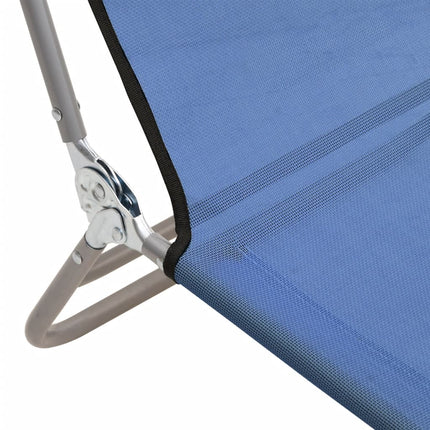 Chaises longues pliables lot de 2 bleu textilène et acier