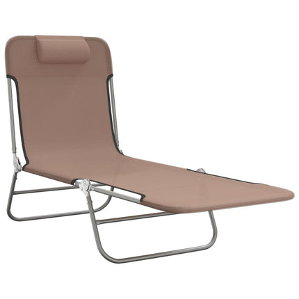 Chaises longues pliables lot de 2 marron textilène et acier