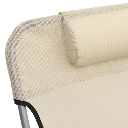 Chaises longues pliables lot de 2 crème textilène et acier