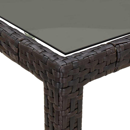 Table De Jardin Pour Repas Marron Poly Rotin Marron et noir 90 x 90 x 75 cm