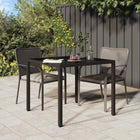 Table De Jardin Pour Repas Marron Poly Rotin Marron et noir 90 x 90 x 75 cm