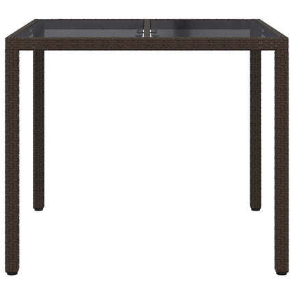 Table De Jardin Pour Repas Marron Poly Rotin Marron et noir 90 x 90 x 75 cm