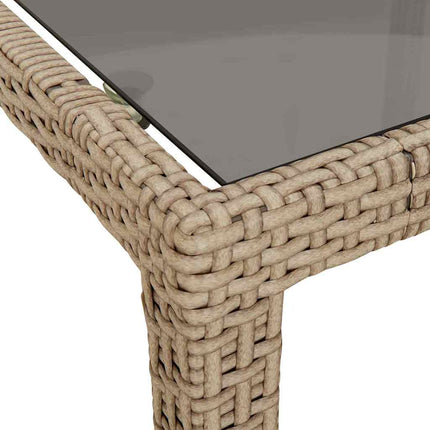 Table De Jardin Pour Repas Beige Poly Rotin Beige et noir 90 x 90 x 75 cm