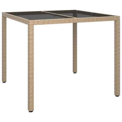 Table De Jardin Pour Repas Beige Poly Rotin Beige et noir 90 x 90 x 75 cm