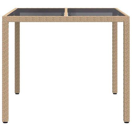 Table De Jardin Pour Repas Beige Poly Rotin Beige et noir 90 x 90 x 75 cm