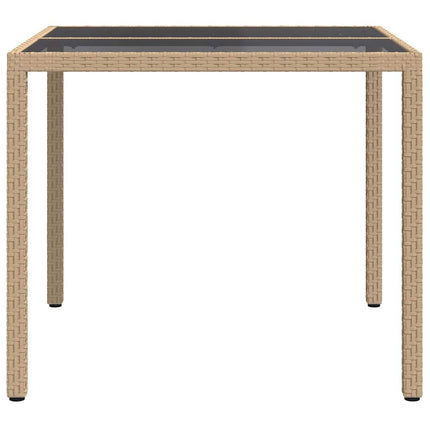 Table De Jardin Pour Repas Beige Poly Rotin Beige et noir 90 x 90 x 75 cm