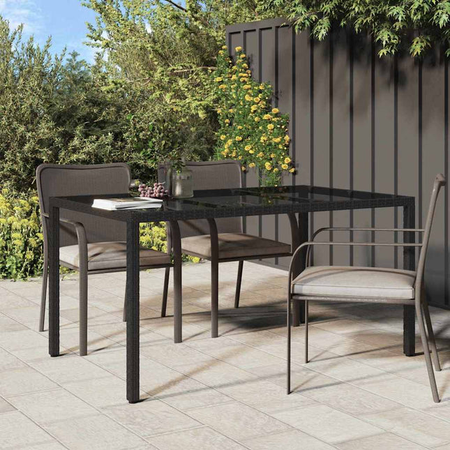 Table De Jardin Pour Repas Poly Rotin Noir 150 x 90 x 75 cm