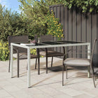 Table De Jardin Pour Repas Blanc Poly Rotin Blanc et noir 150 x 90 x 75 cm