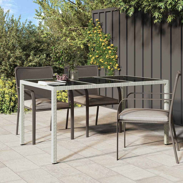 Table De Jardin Pour Repas Blanc Poly Rotin Blanc et noir 150 x 90 x 75 cm