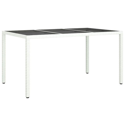 Table De Jardin Pour Repas Blanc Poly Rotin Blanc et noir 150 x 90 x 75 cm