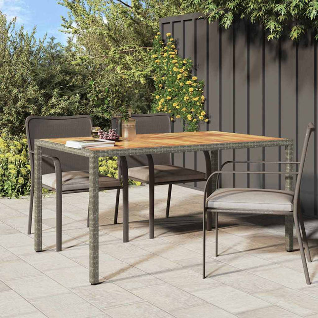Table De Jardin Pour Repas Gris Poly Rotin gris et naturel 150 x 90 x 75 cm