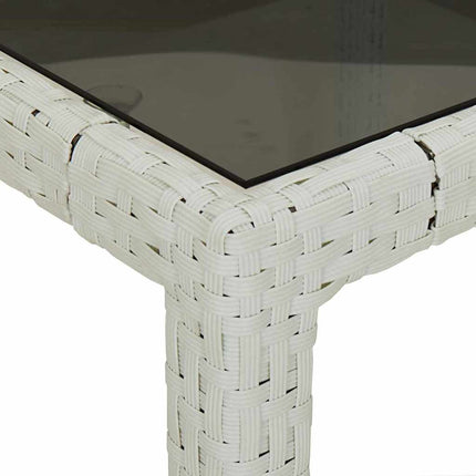 Table De Jardin Pour Repas Blanc 190 X 90 X 75 Cm Poly Rotin Blanc et noir