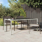 Table De Jardin Pour Repas Blanc 190 X 90 X 75 Cm Poly Rotin Blanc et noir