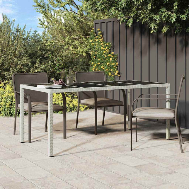 Table De Jardin Pour Repas Blanc 190 X 90 X 75 Cm Poly Rotin Blanc et noir