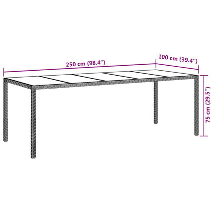 Table De Jardin Pour Repas 250 X 100 X 75 Cm Noir pur