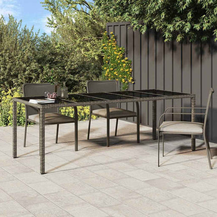 Table De Jardin Pour Repas Gris 250 X 100 X 75 Cm Poly Rotin Gris et noir