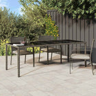 Table De Jardin Pour Repas Gris 250 X 100 X 75 Cm Poly Rotin Gris et noir