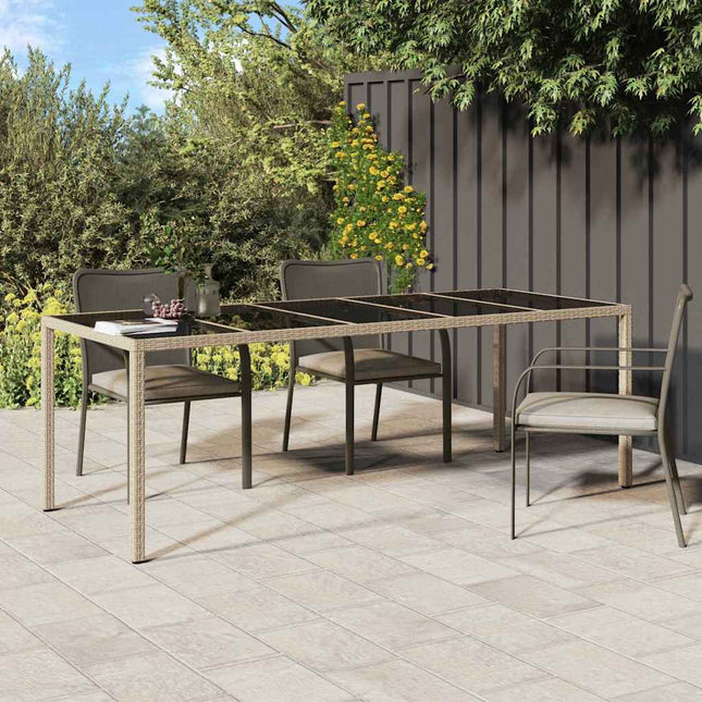 Table De Jardin Pour Repas Beige 250 X 100 X 75 Cm Poly Rotin Beige et noir