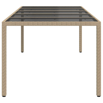 Table De Jardin Pour Repas Beige 250 X 100 X 75 Cm Poly Rotin Beige et noir