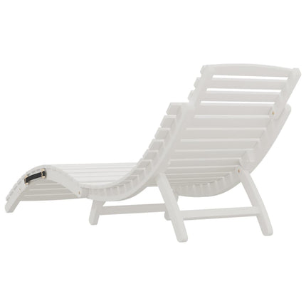 Chaise longue blanc 184x55x64 cm bois massif d'acacia