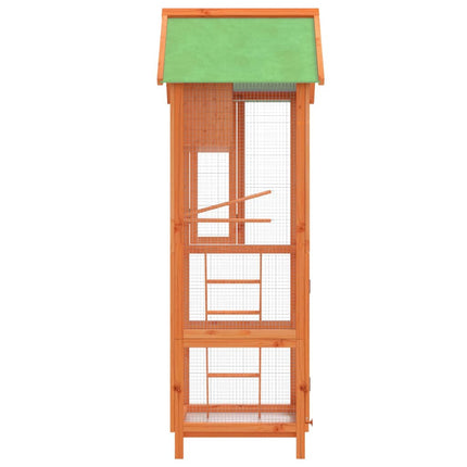 Maison à oiseaux marron 60x58,5x160 cm bois massif de pin