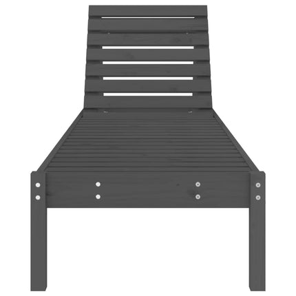 Chaises longues lot de 2 gris 199,5x60x74 cm bois massif de pin