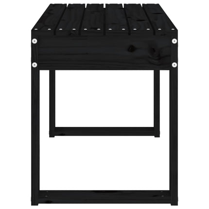 Banc de jardin noir 80x38x45 cm bois massif de pin