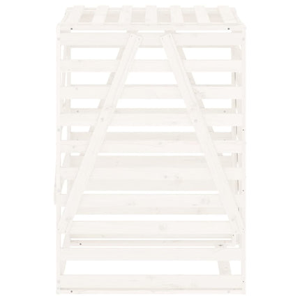 Abri pour poubelle sur roulettes blanc bois massif de pin