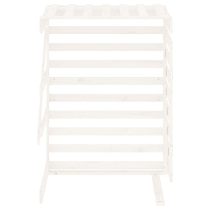 Extension d'abri de poubelle sur roulettes blanc pin massif