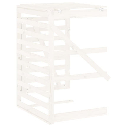 Extension d'abri de poubelle sur roulettes blanc pin massif