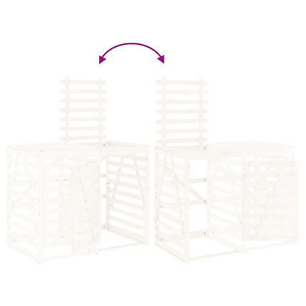 Extension d'abri de poubelle sur roulettes blanc pin massif