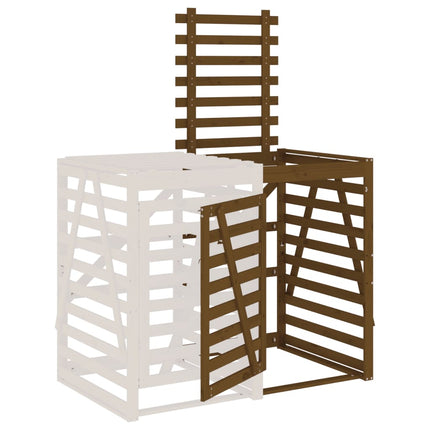 Extension d'abri de poubelle sur roulettes brun miel bois pin