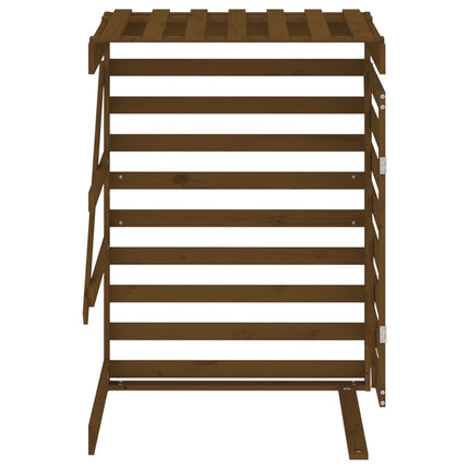 Extension d'abri de poubelle sur roulettes brun miel bois pin