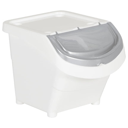 Poubelles empilables avec couvercles 3 pcs blanc PP 78 L