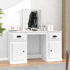 Coiffeuse avec miroir blanc 130x50x132,5 cm