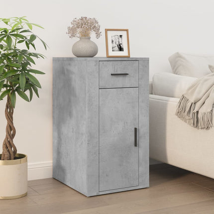 Bureau avec armoire gris béton bois d'ingénierie