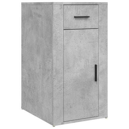 Bureau avec armoire gris béton bois d'ingénierie