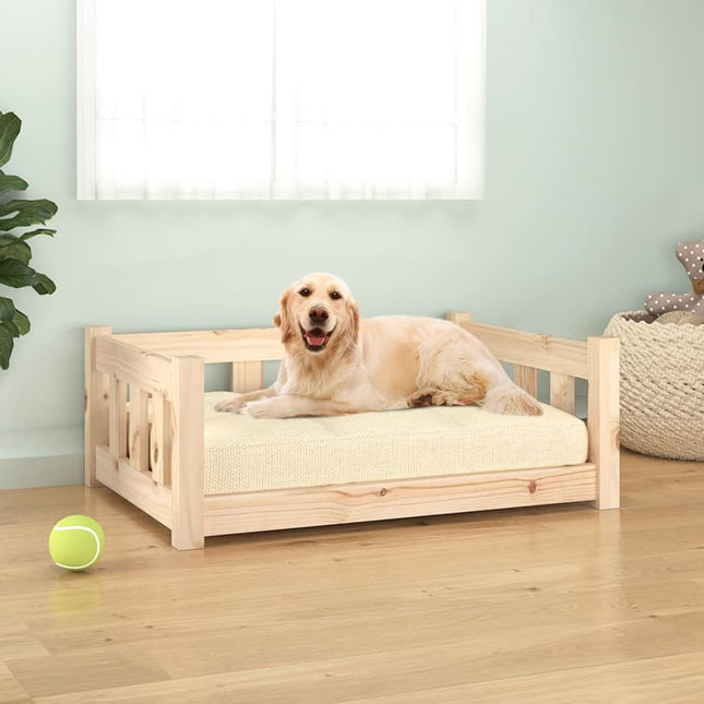 Lit pour chien 75,5 x 55,5 x 28 cm Bois de pin massif