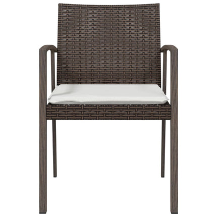 Chaises de jardin coussins lot de 4 marron 56,5x57x83 cm rotin