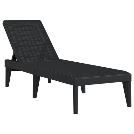 Chaise longue anthracite 186x60x29 cm PP
