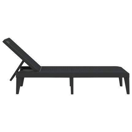Chaise longue anthracite 186x60x29 cm PP