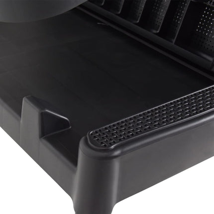 Chaise longue anthracite 186x60x29 cm PP