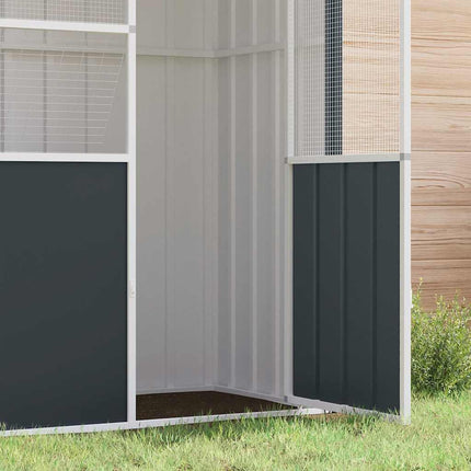 Cage à oiseaux anthracite 215x78x200 cm acier galvanisé