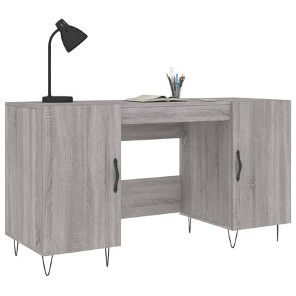 Bureau sonoma gris 140x50x75 cm bois d'ingénierie