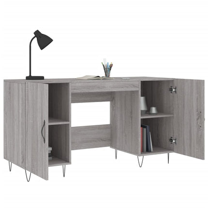 Bureau sonoma gris 140x50x75 cm bois d'ingénierie