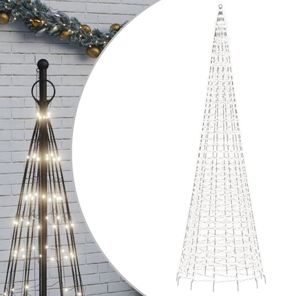 Sapin de Noël à LED sur mât de drapeau 1534 LED blanc 500 cm