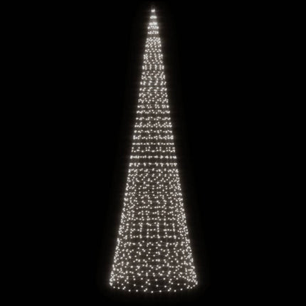 Sapin de Noël à LED sur mât de drapeau 1534 LED blanc 500 cm