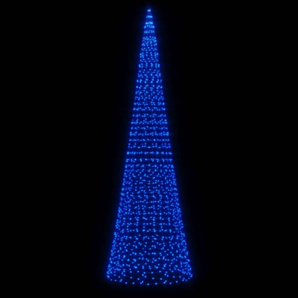 Sapin de Noël à LED sur mât de drapeau 1534 LED bleu 500 cm