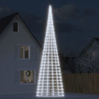 Sapin de Noël à LED sur mât de drapeau 3000 LED blanc 800 cm